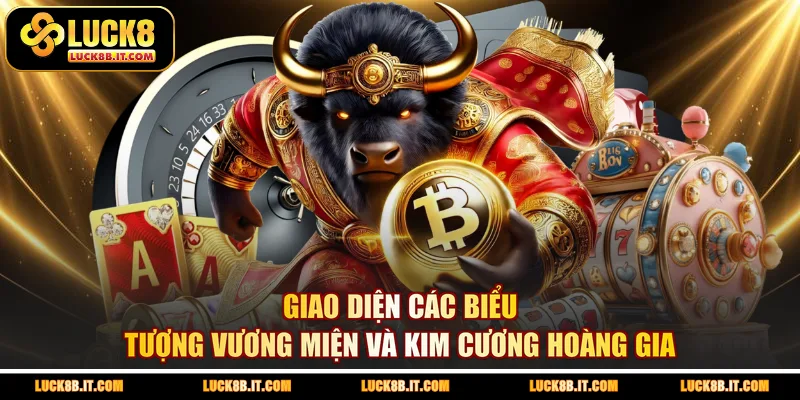 Giao diện các biểu tượng vương miện và kim cương hoàng gia